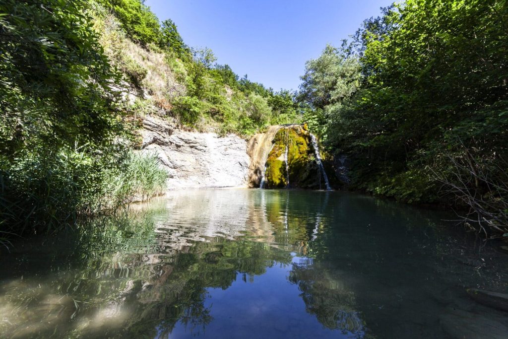 View of the Gorgaccia Waterfall in Apecchio