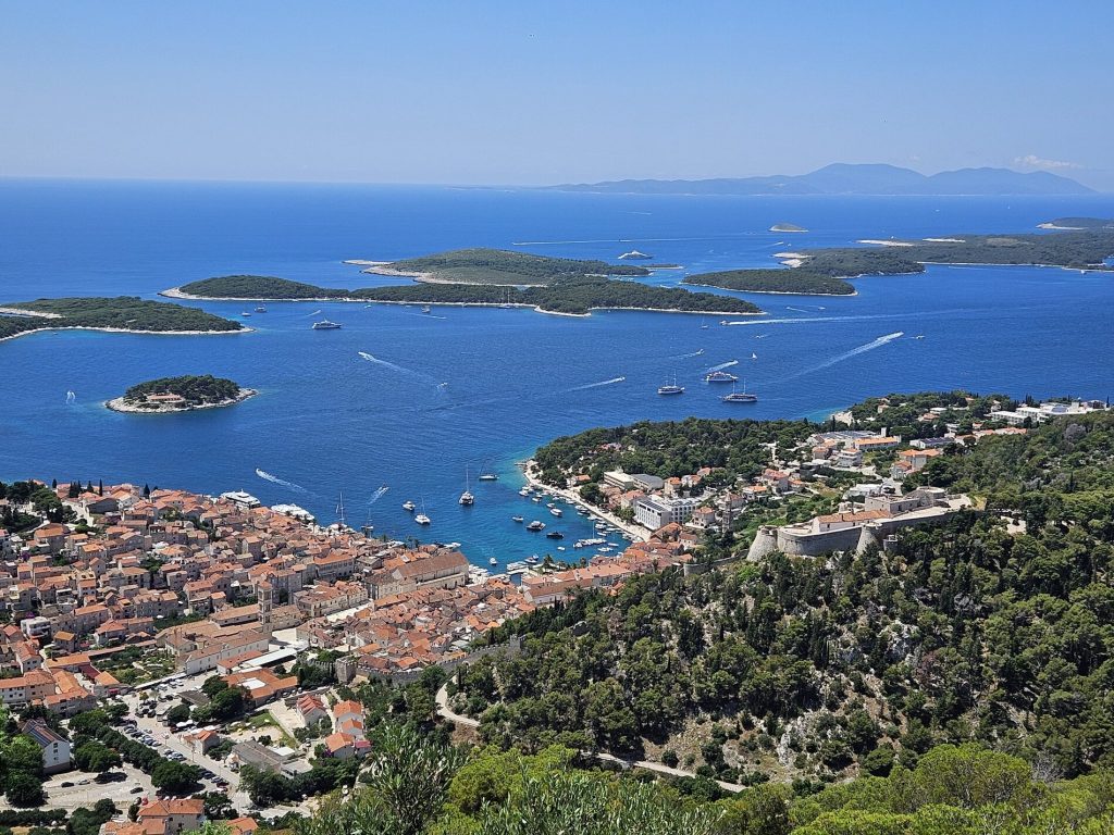 Aerial view of the island of Hvar