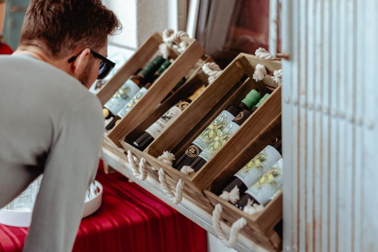 Detail of an olive oil tasting