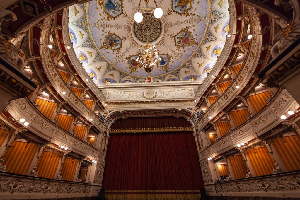 Interior of the municipal theater in Cagli