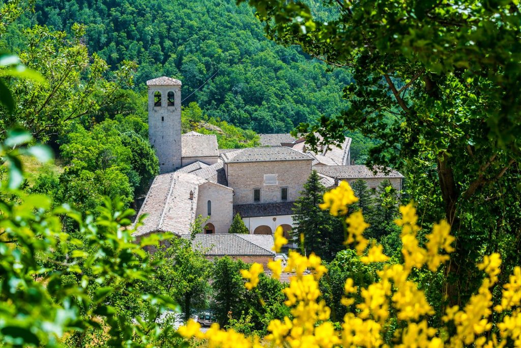 Aerial view of the Monastery of Santa Croce in Fonte Avellana