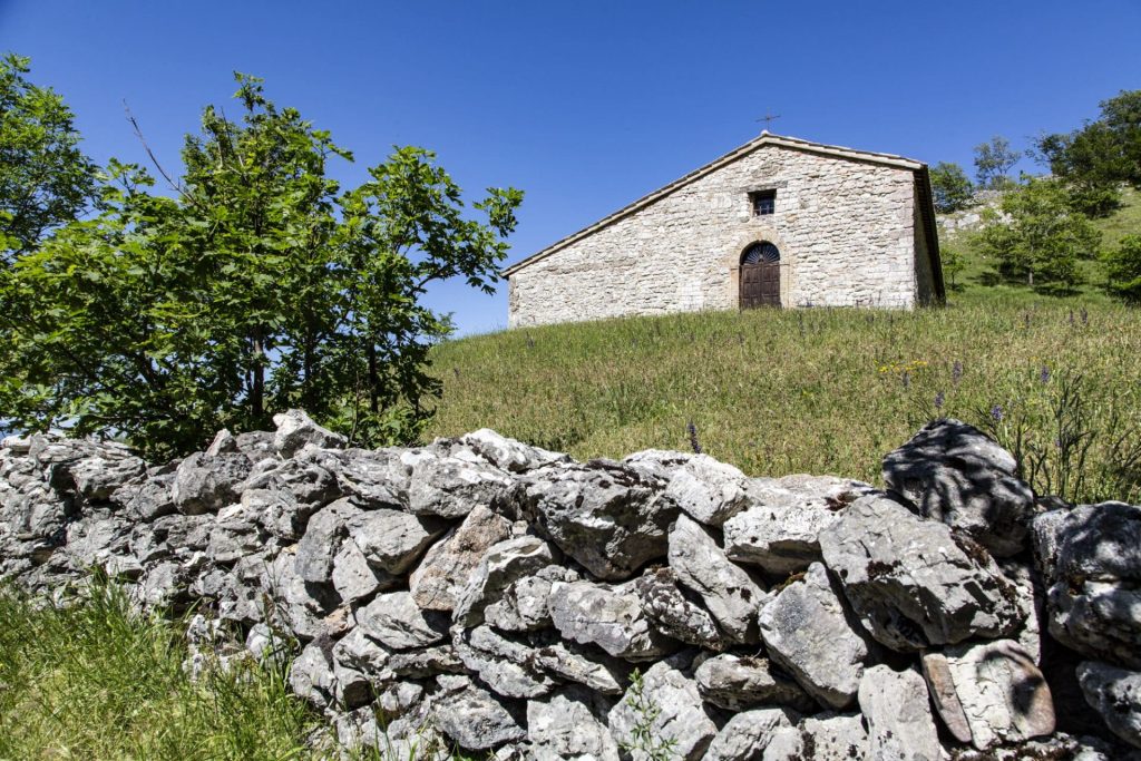 Exterior of the hermitage of Santa Maria dell'Acquanera in Frontone