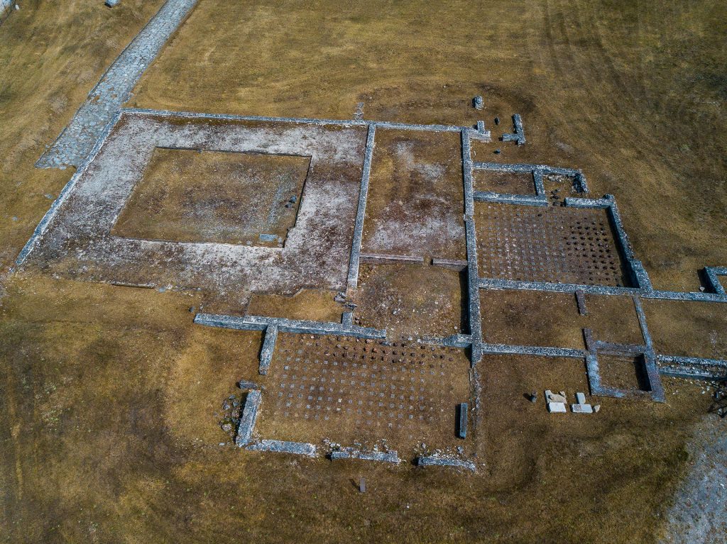 Aerial view of the Snetium Archaeological Park